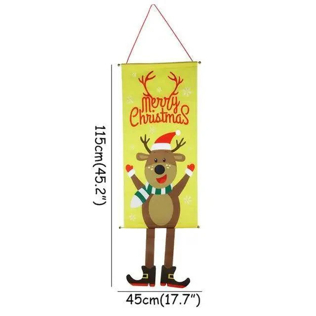 Super Cute Merry Christmas Decorations For Home Ornaments Garland New Year Xmas Door Decor Hanging Cloth Gifts
