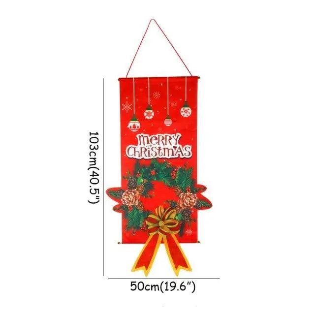 Super Cute Merry Christmas Decorations For Home Ornaments Garland New Year Xmas Door Decor Hanging Cloth Gifts