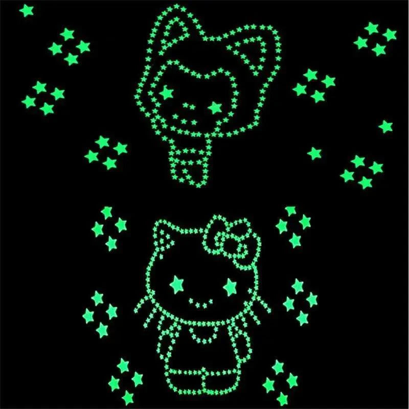 Top Quality 50pcs 3D Stars Glow In The Dark Wall Stickers Luminous Fluorescent Wall Stickers For Kids Baby Room Bedroom Ceiling Home Decor