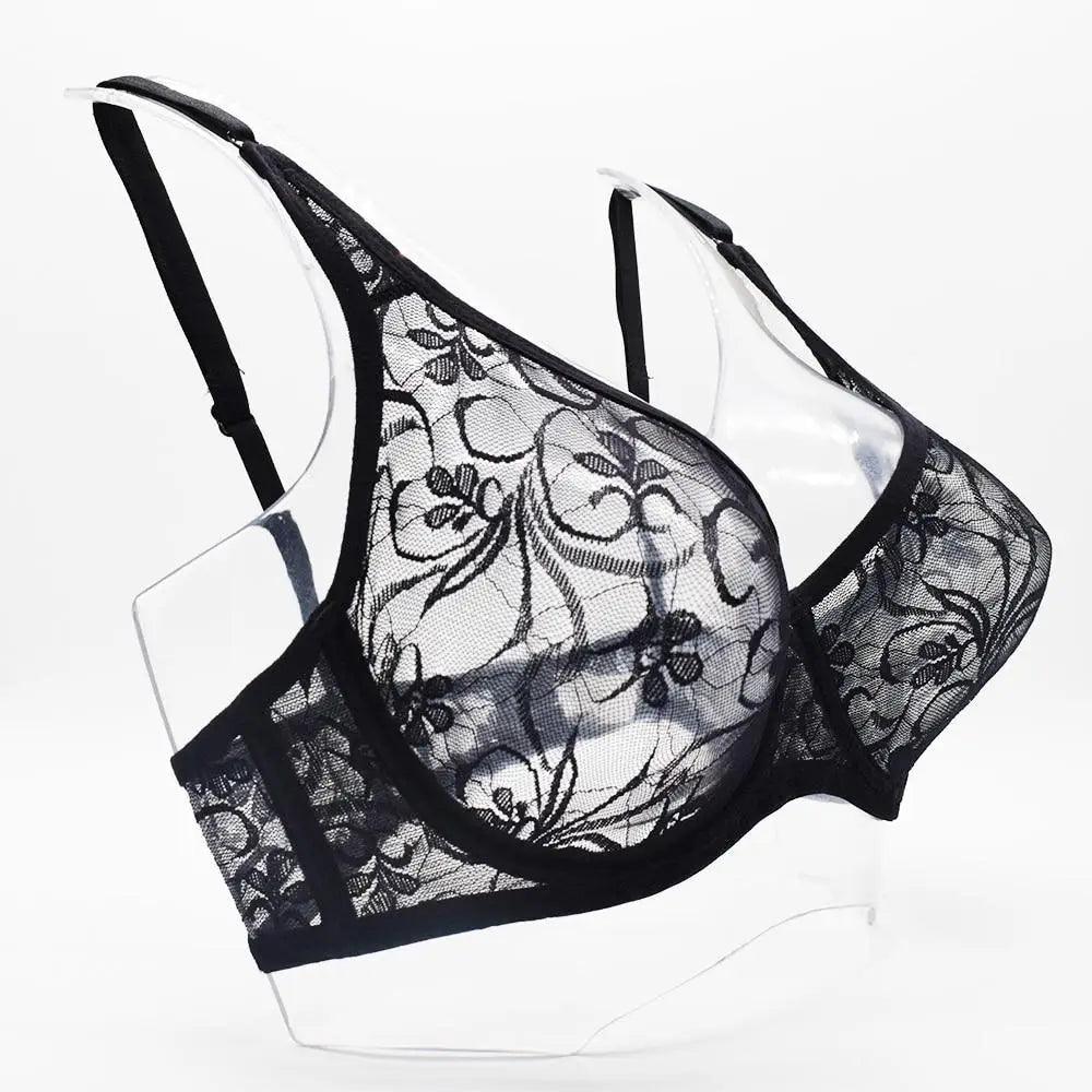 Plus Size Lace Bras For Women Underwired Bralette Womens Underwear Delicate Embroidery Lingerie Brassiere