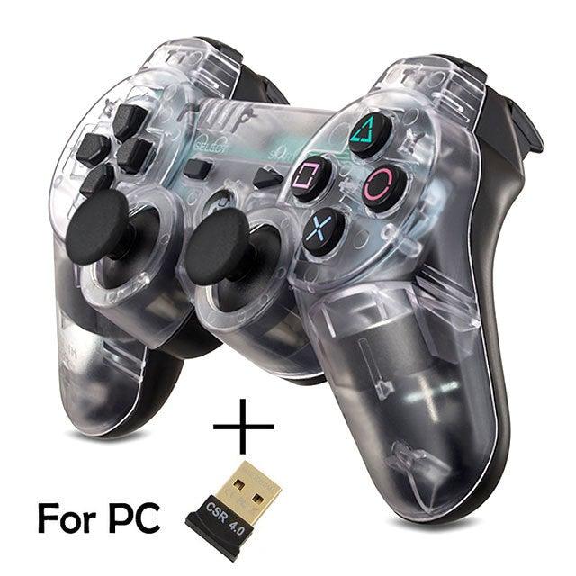 Transparent Eye Catching Wireless Dual Shock Bluetooth Joystick Gamepad Console Controller Compatible With PC Laptop