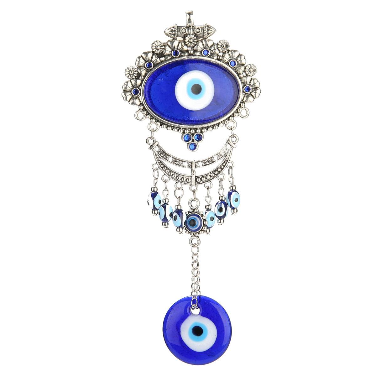 Turkish Blue Evil Eye Wall Hanging Ornaments Nazar Beads Glass Amulet Pendants Wall Hanging Decoration Blessing Protection Home Decoration Lucky Pendant Charm Wall Decor Home Protection House Decoration Good Luck Jewelry Accessories