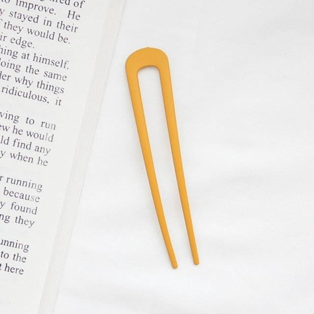 U Shape Hair Sticks Women Hairclip Simplicity Colorful Girls Hairpins Hair Sticks Hair Accessories Headwear French Hair Pin Hairstyle Chignon for Women