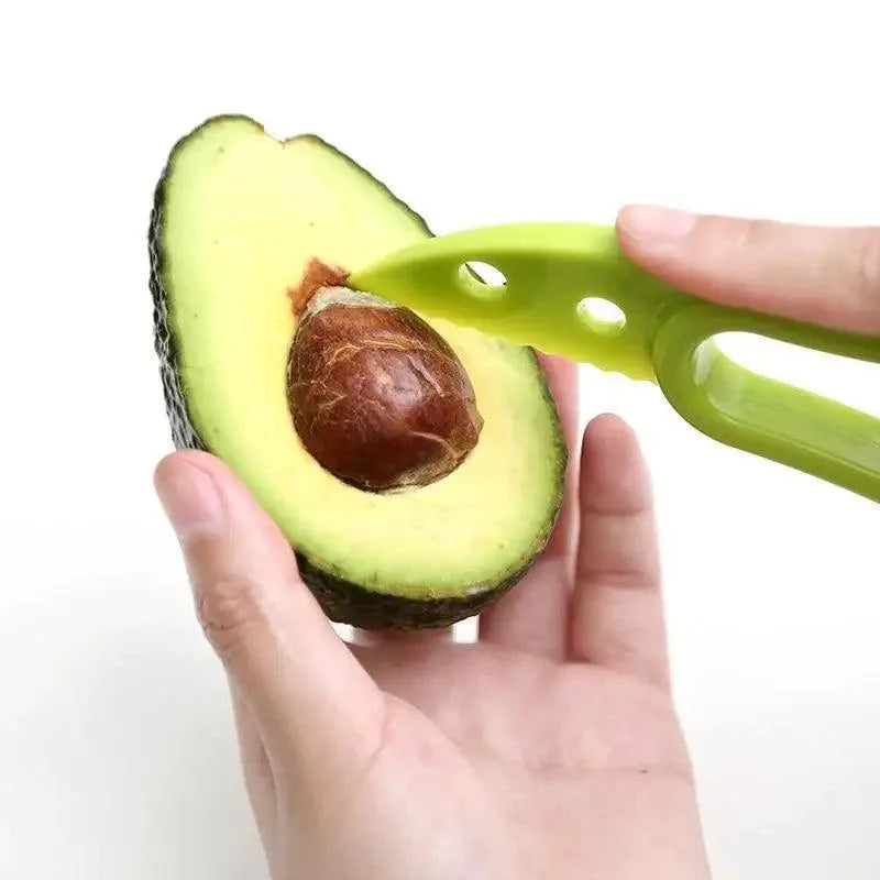 Unique Design 3 In 1 Avocado Slicer Shea Corer Butter Fruit Peeler Cutter Pulp Separator Plastic Knife Kitchen Vegetable Tools Kitchen Gadgets