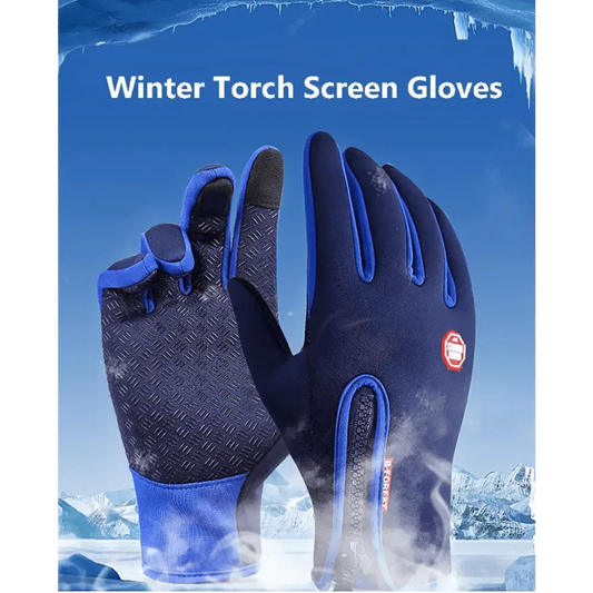 Unisex Winter Blue Touch Screen Gloves Windproof Men And Women Ski Touchscreen Texting Gloves Autumn Warm And Soft Anti Slip Gloves For Cold Weathers
