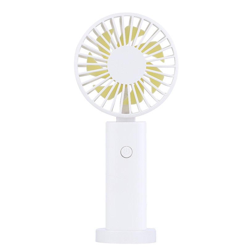 USB Mini Fan Portable Pocket Fan Cartoon Handheld Desktop Rechargeable Standing Fan Three Gear Wind Speed Regulation Battery Operated USB Small Fan with 3 Speeds for Home Office Car Outdoor Travel