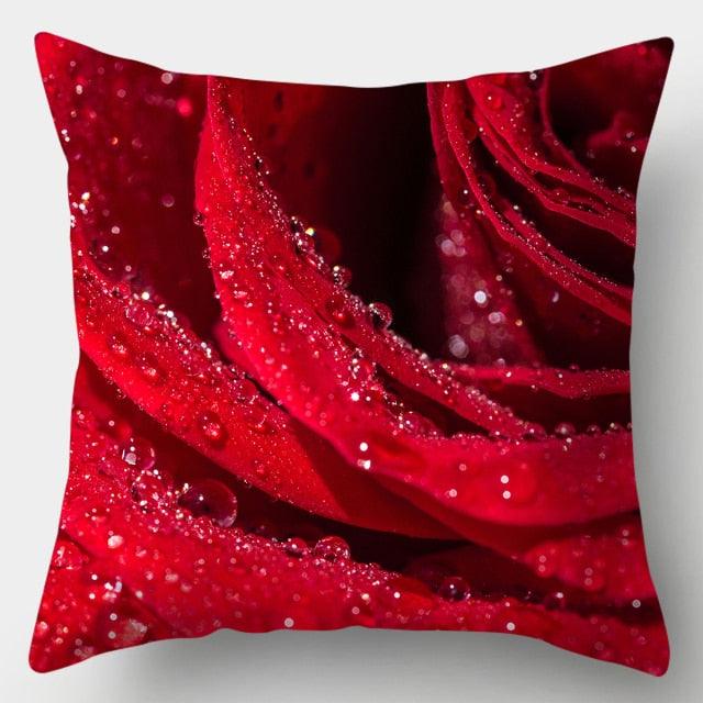 Valentines Day Red Heart And Flowers Pillow Cover Decorative Cushion Case Home Decor Sofa Couch Bedroom Car Flower Pillow Covers Love Pillow Covers Decorative Linen Square Throw Pillow Covers Couple Cushion Cases Home Decor for Sofa Bedroom Car  45x45cm