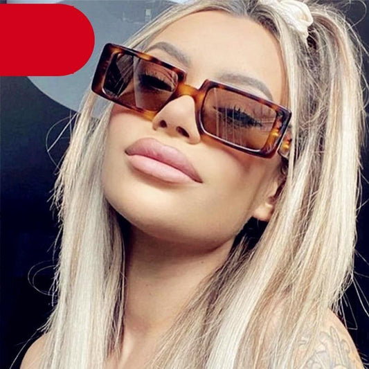 Vintage Brown Small Stylish Sunglasses Popular Colorful Retro Design Sunglasses For Women Luxury  Eyewear Cool Style For Women Rectangle Frame Sun Glasses