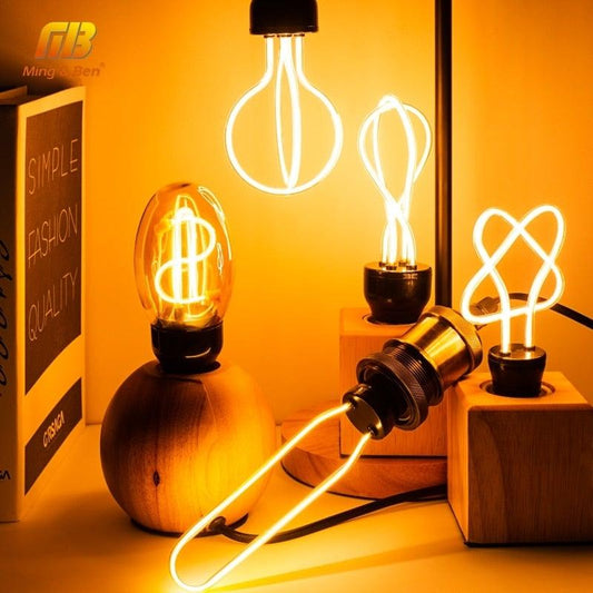 Vintage Chandelier Light Bulbs LED Filament Clear Glass Candle Lamp Bulb LED Soft Filament Light Bulb Home Lamp Ampoule Incandescent Bulb Holiday Lighting Decor