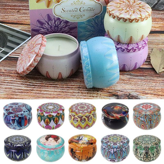 Vintage Flower Candle Tin Jars DIY Candle Candle Jars for Making Candles Bulk Tin Cans For Candle Making Colorful Round Metal Containers for Home Storage Arts & Crafts Making Holder Case for Dry Storage Spices Camping Party Favor and Sweets Gifts Box