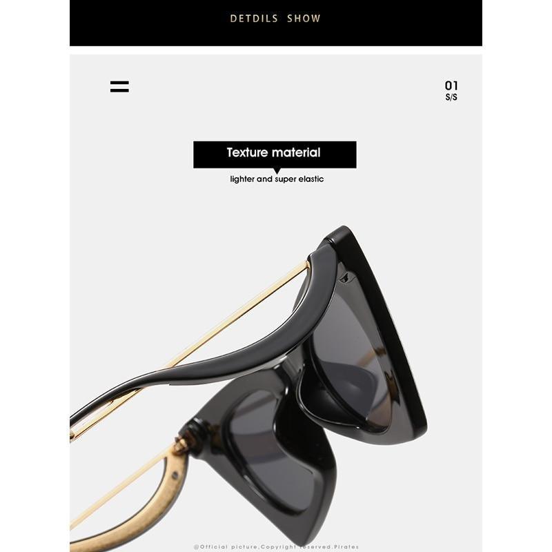 Vintage Square Cat Eye Sunglasses Women Retro Trendy Cat eye Sunglasses Classic Fashionable , Decent Personality & Wind Sunglasses In Retro Box Trending  Street Style Sunglasses For Men & Women