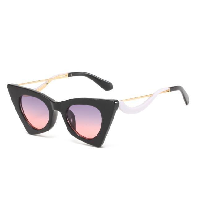 Vintage Square Cat Eye Sunglasses Women Retro Trendy Cat eye Sunglasses Classic Fashionable , Decent Personality & Wind Sunglasses In Retro Box Trending  Street Style Sunglasses For Men & Women