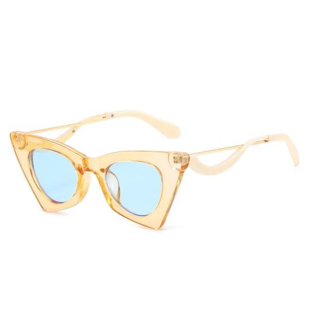 Vintage Square Cat Eye Sunglasses Women Retro Trendy Cat eye Sunglasses Classic Fashionable , Decent Personality & Wind Sunglasses In Retro Box Trending  Street Style Sunglasses For Men & Women