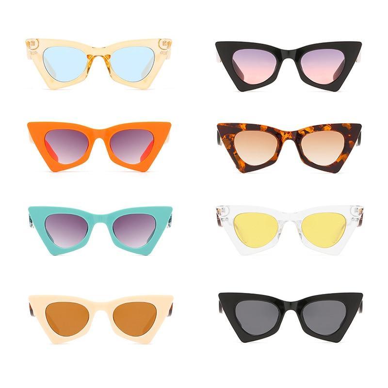 Vintage Square Cat Eye Sunglasses Women Retro Trendy Cat eye Sunglasses Classic Fashionable , Decent Personality & Wind Sunglasses In Retro Box Trending  Street Style Sunglasses For Men & Women
