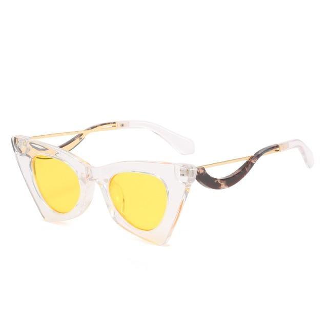 Vintage Square Cat Eye Sunglasses Women Retro Trendy Cat eye Sunglasses Classic Fashionable , Decent Personality & Wind Sunglasses In Retro Box Trending  Street Style Sunglasses For Men & Women