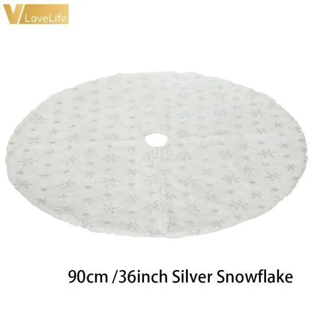 Christmas Tree Decor Snowflake Carpet White Christmas Tree Skirt Fur Skirt For Xmas Decorations Xmas Christmas Decorations For Home