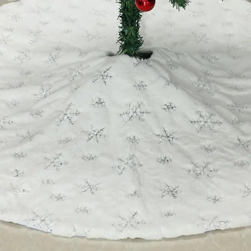 Christmas Tree Decor Snowflake Carpet White Christmas Tree Skirt Fur Skirt For Xmas Decorations Xmas Christmas Decorations For Home