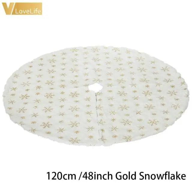 Christmas Tree Decor Snowflake Carpet White Christmas Tree Skirt Fur Skirt For Xmas Decorations Xmas Christmas Decorations For Home