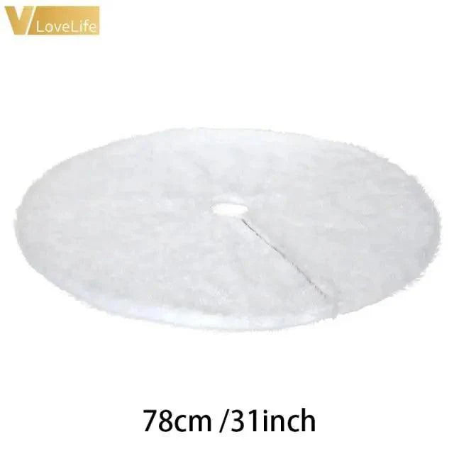 Christmas Tree Decor Snowflake Carpet White Christmas Tree Skirt Fur Skirt For Xmas Decorations Xmas Christmas Decorations For Home