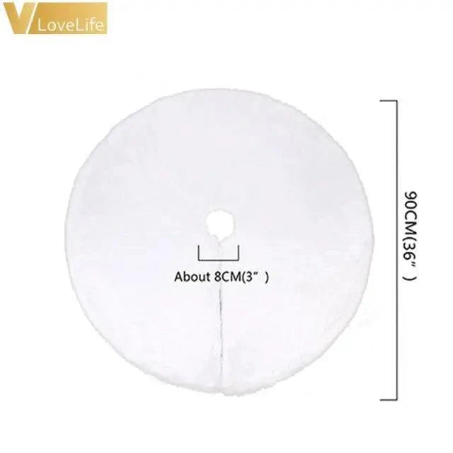 Christmas Tree Decor Snowflake Carpet White Christmas Tree Skirt Fur Skirt For Xmas Decorations Xmas Christmas Decorations For Home