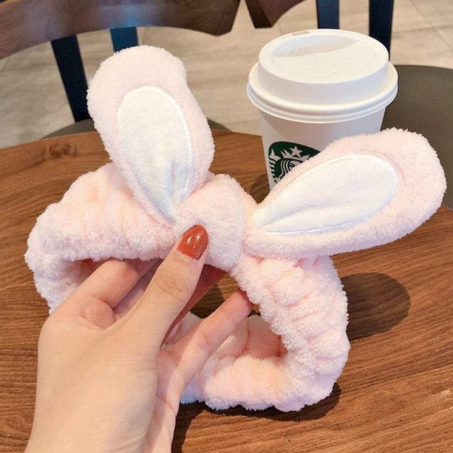 Wash Face Women Girls Hairbands Soft Warm Coral Fleece Bow Animal Ears Headbands Headwear Hair Bands Turban Gorgeous Hair Accessories For Women