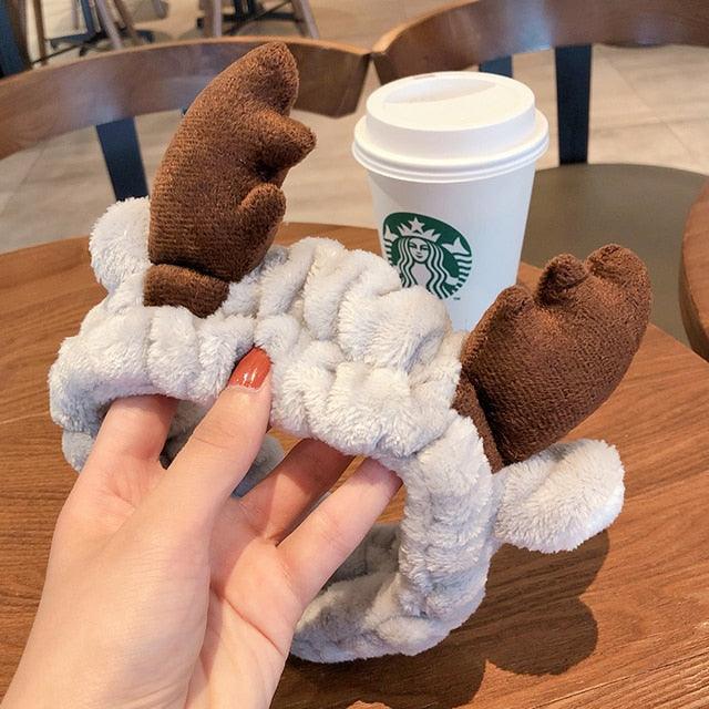 Wash Face Women Girls Hairbands Soft Warm Coral Fleece Bow Animal Ears Headbands Headwear Hair Bands Turban Gorgeous Hair Accessories For Women