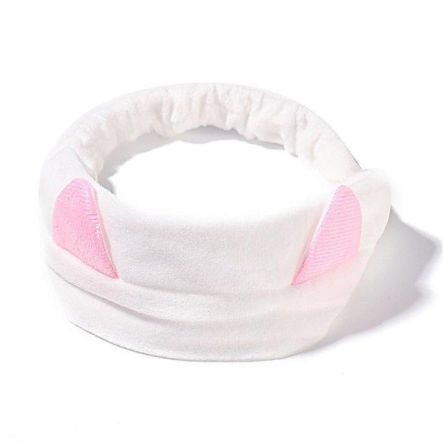 Wash Face Women Girls Hairbands Soft Warm Coral Fleece Bow Animal Ears Headbands Headwear Hair Bands Turban Gorgeous Hair Accessories For Women