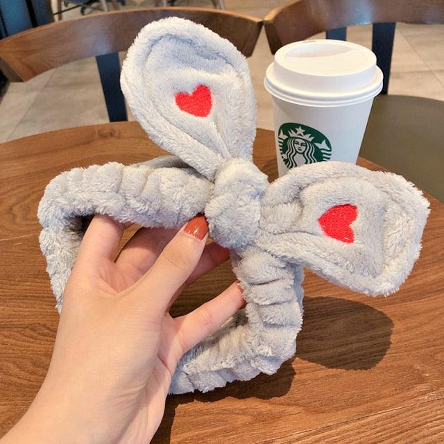 Wash Face Women Girls Hairbands Soft Warm Coral Fleece Bow Animal Ears Headbands Headwear Hair Bands Turban Gorgeous Hair Accessories For Women