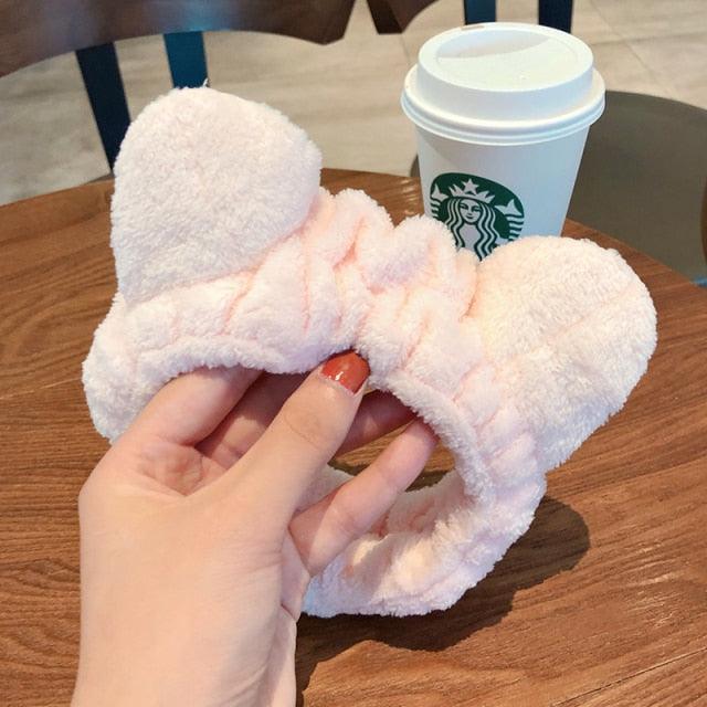 Wash Face Women Girls Hairbands Soft Warm Coral Fleece Bow Animal Ears Headbands Headwear Hair Bands Turban Gorgeous Hair Accessories For Women