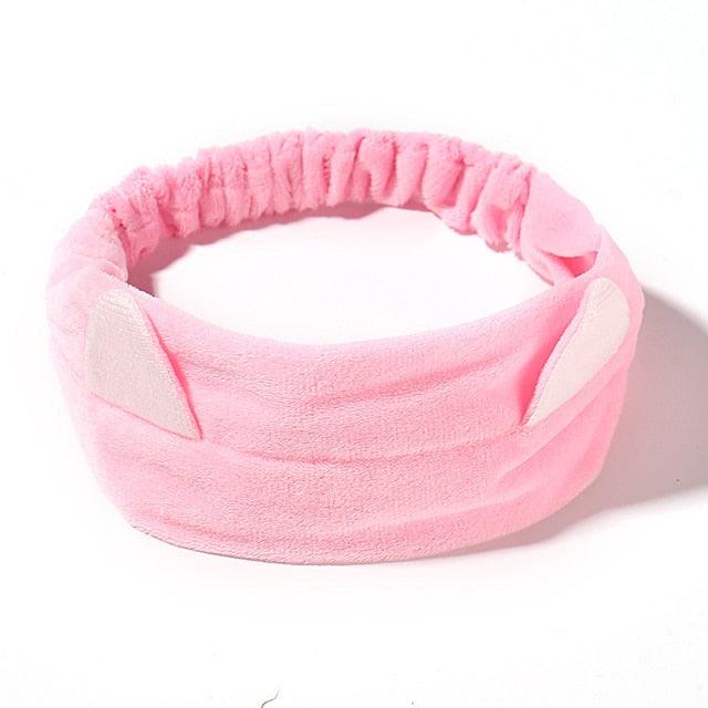 Wash Face Women Girls Hairbands Soft Warm Coral Fleece Bow Animal Ears Headbands Headwear Hair Bands Turban Gorgeous Hair Accessories For Women