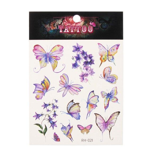 Waterproof Colorful Butterfly Temporary 3D Stickers Body Tattoos Various Styles For Womens