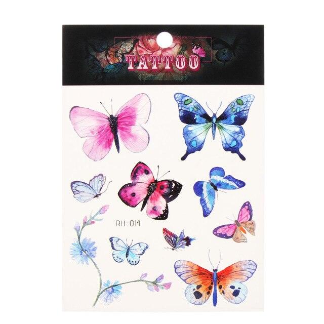Waterproof Colorful Butterfly Temporary 3D Stickers Body Tattoos Various Styles For Womens