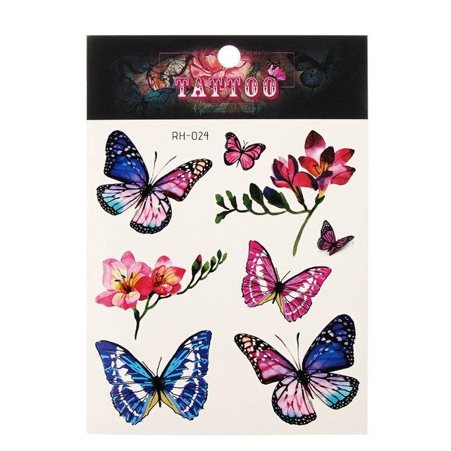 Waterproof Colorful Butterfly Temporary 3D Stickers Body Tattoos Various Styles For Womens