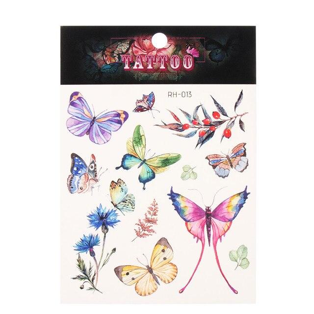 Waterproof Colorful Butterfly Temporary 3D Stickers Body Tattoos Various Styles For Womens