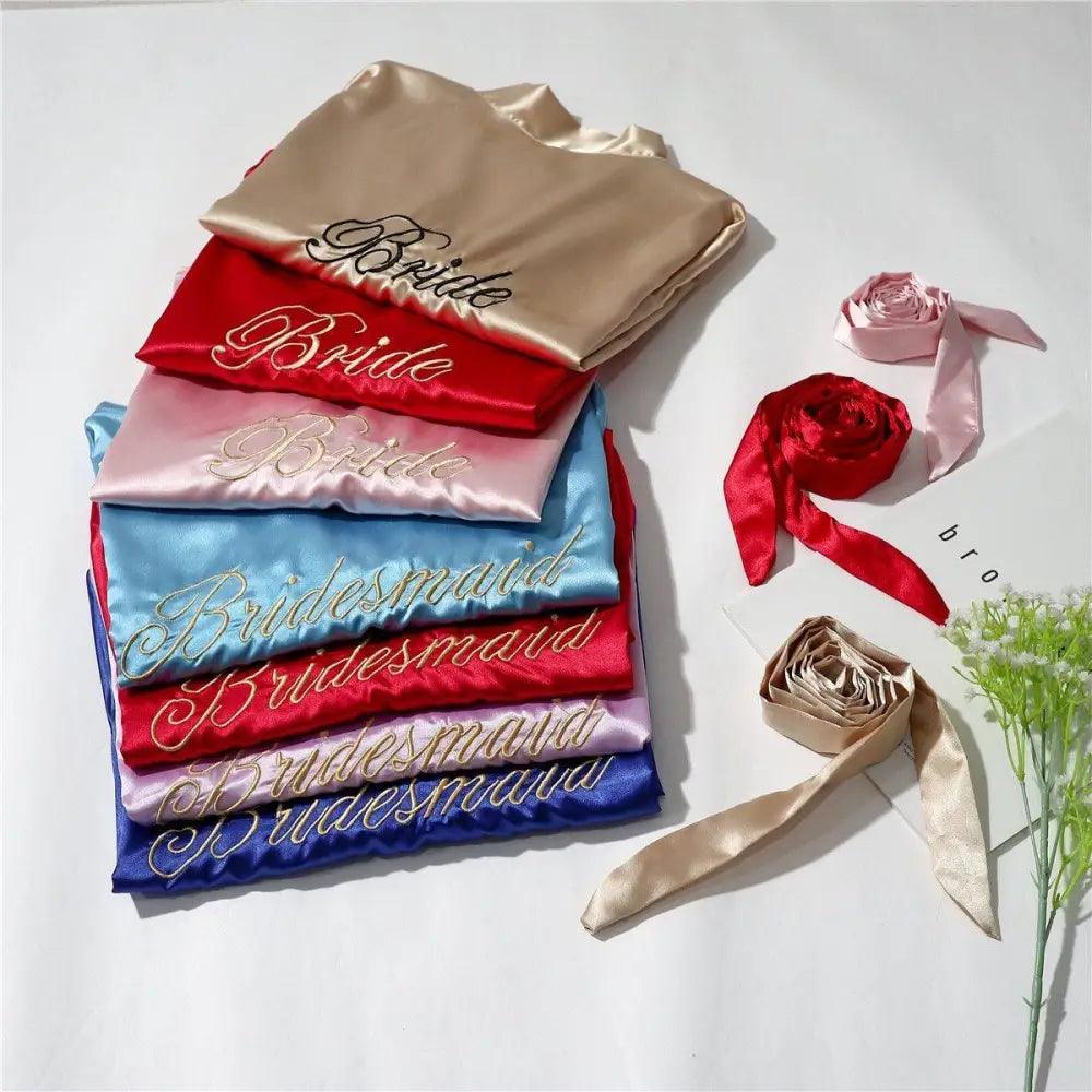 Wedding Satin Bride Robe Elegant Golden Bridesmaid Casual Short Women Nightwear Comfortable Sleepwear