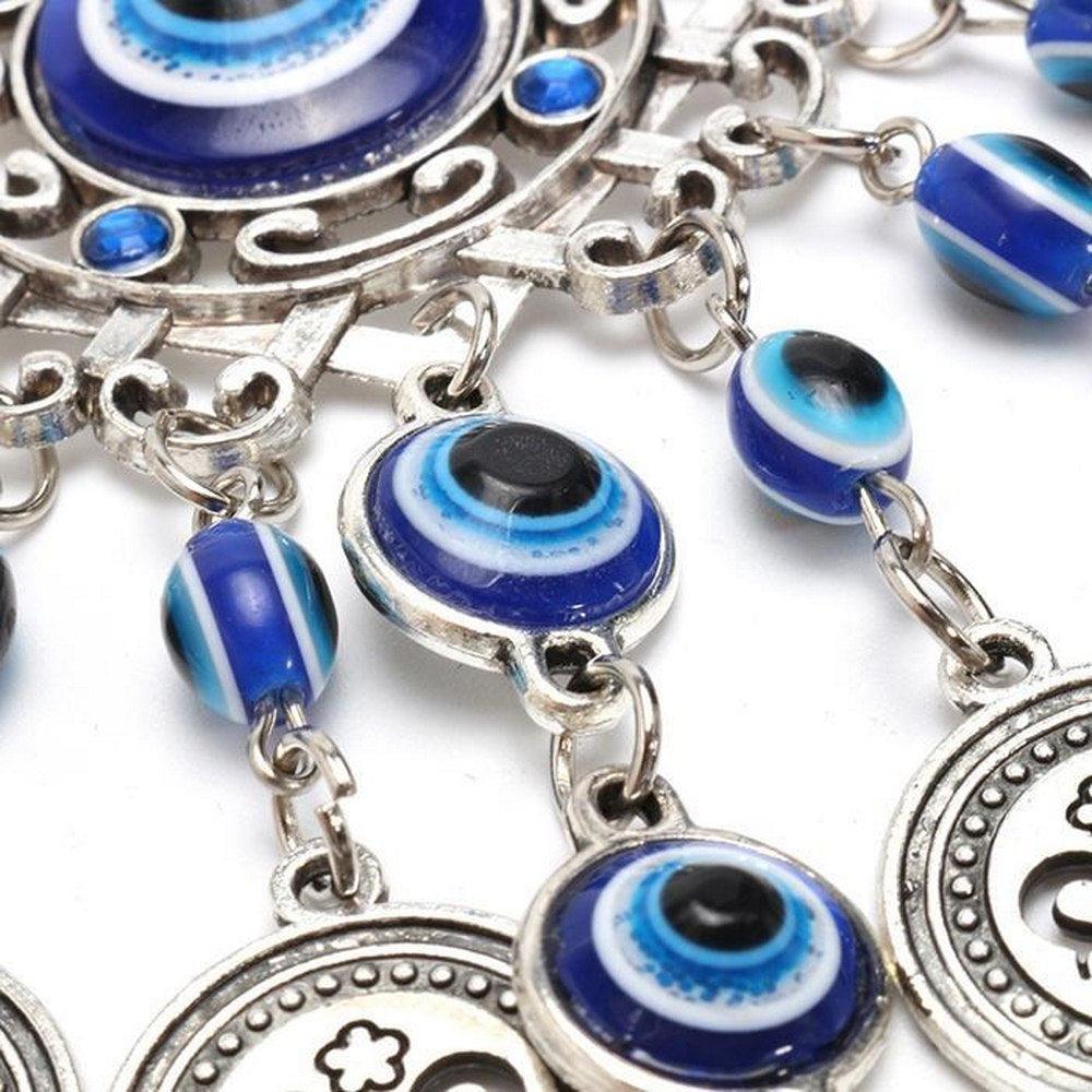 Wind Chimes Turkey Blue Evil Eye (Nazar) Amulet Pendants Home Blessing Protection Gift Ornaments Dream Catcher Blue Rhinestone Wall Hanging Home Decor Ornament Protection Good Luck Blessing Gift