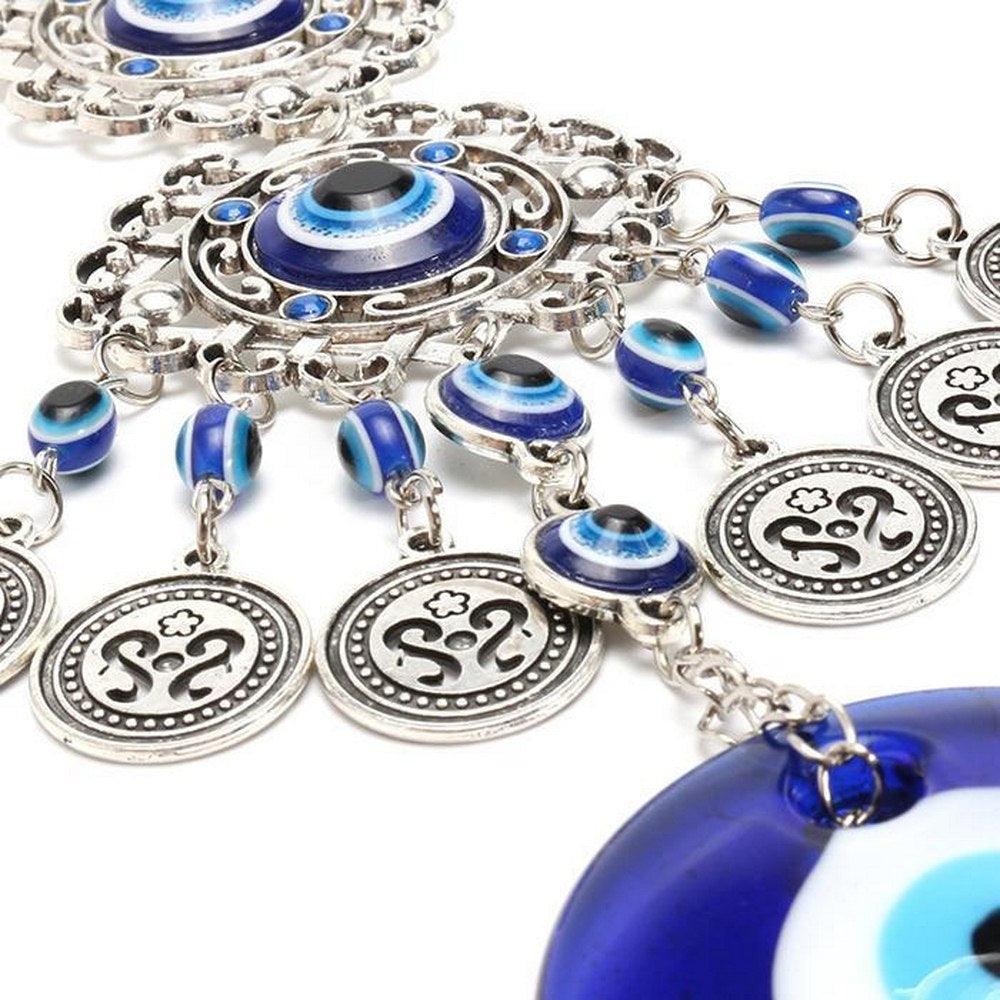 Wind Chimes Turkey Blue Evil Eye (Nazar) Amulet Pendants Home Blessing Protection Gift Ornaments Dream Catcher Blue Rhinestone Wall Hanging Home Decor Ornament Protection Good Luck Blessing Gift