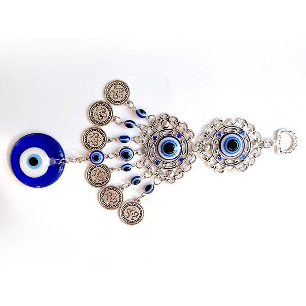 Wind Chimes Turkey Blue Evil Eye (Nazar) Amulet Pendants Home Blessing Protection Gift Ornaments Dream Catcher Blue Rhinestone Wall Hanging Home Decor Ornament Protection Good Luck Blessing Gift