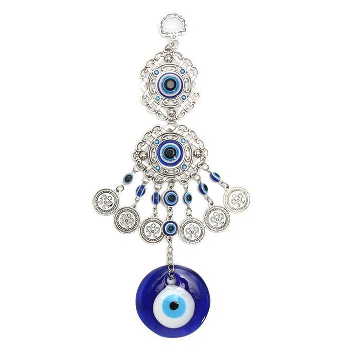 Wind Chimes Turkey Blue Evil Eye (Nazar) Amulet Pendants Home Blessing Protection Gift Ornaments Dream Catcher Blue Rhinestone Wall Hanging Home Decor Ornament Protection Good Luck Blessing Gift