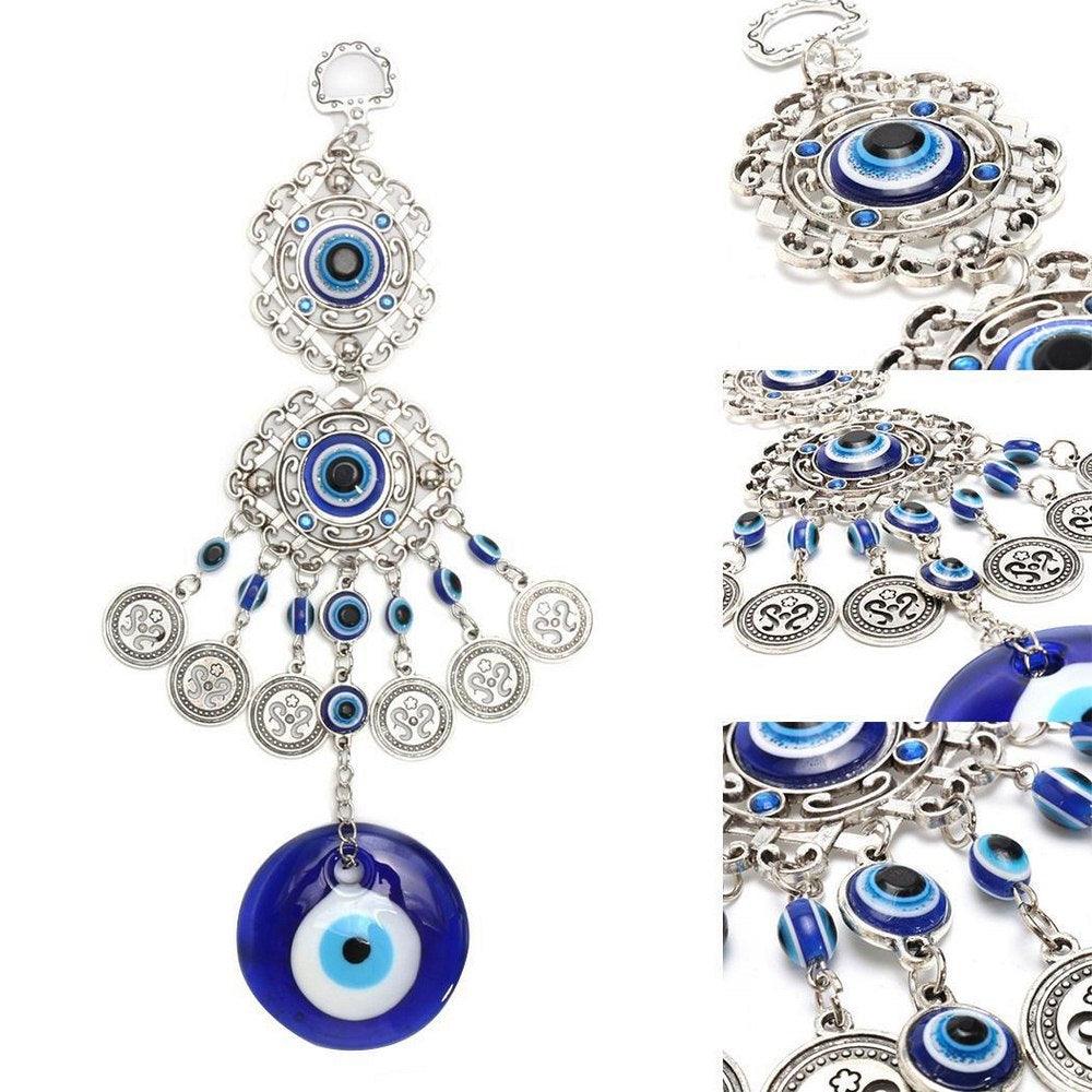 Wind Chimes Turkey Blue Evil Eye (Nazar) Amulet Pendants Home Blessing Protection Gift Ornaments Dream Catcher Blue Rhinestone Wall Hanging Home Decor Ornament Protection Good Luck Blessing Gift