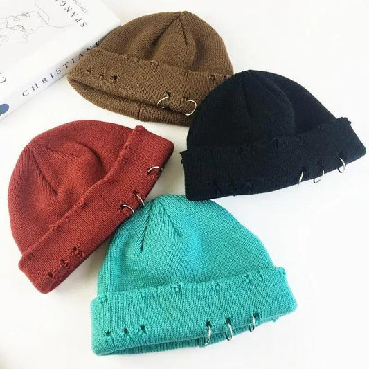 Winter Hat Women Knitted Fashion Warm Thick Hat Autumn Hip Hop Hole Beanies Unisex Basic Cap For Both Men Women Knitted Beanies Fashion Warm Hat
