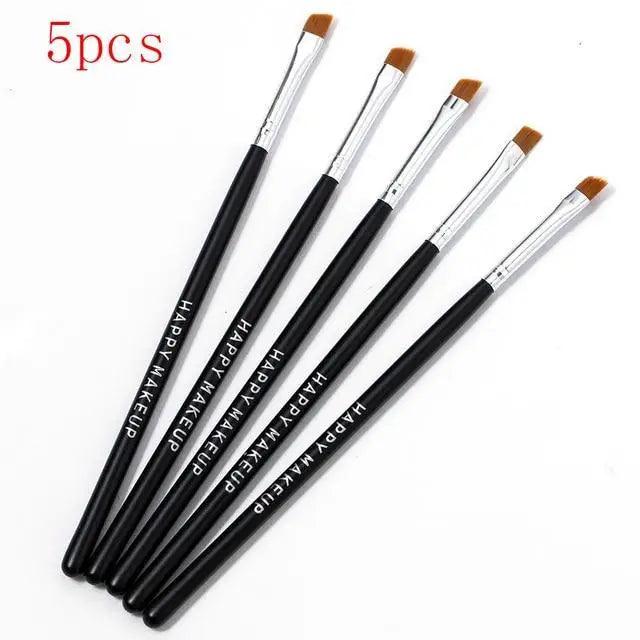 Women Makeup Brush 5Pcs Professional Black Eyebrow Inclined Flat Angled Brush Makeup Tool Wooden Pole Eyeliner Eyeshadow Women Cosmetic