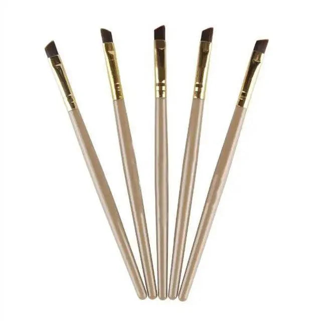 Women Makeup Brush 5Pcs Professional Black Eyebrow Inclined Flat Angled Brush Makeup Tool Wooden Pole Eyeliner Eyeshadow Women Cosmetic