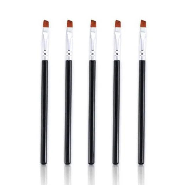 Women Makeup Brush 5Pcs Professional Black Eyebrow Inclined Flat Angled Brush Makeup Tool Wooden Pole Eyeliner Eyeshadow Women Cosmetic