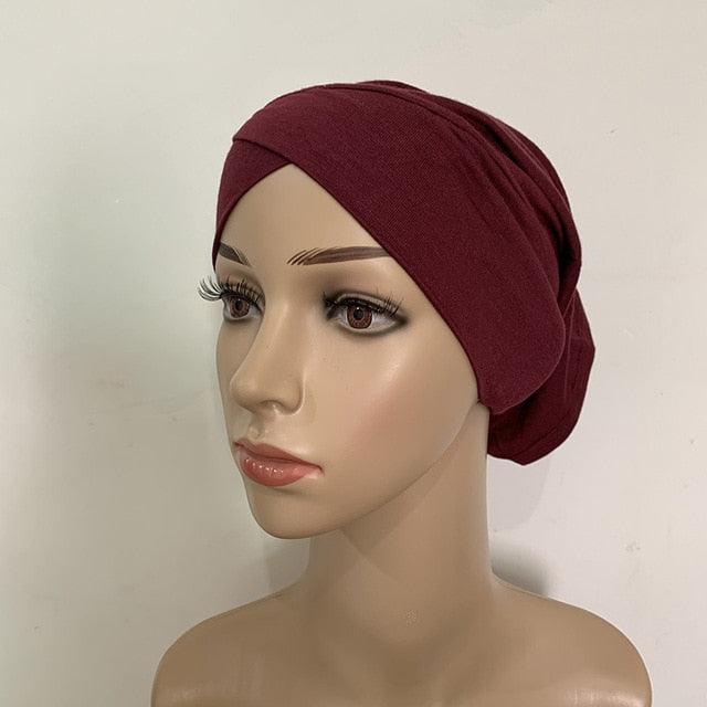 Women Soft Cotton Under Scarf Cap Turban Ready Wear Hijab Cap Female Headscarf Bonnet Hijabs Head Wraps for Women