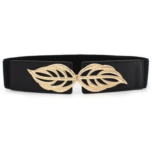 Women Vintage Stretch Belt Unique Black Elastic Design Stretchy Luxury Waistband Stylish Women Waist Belts