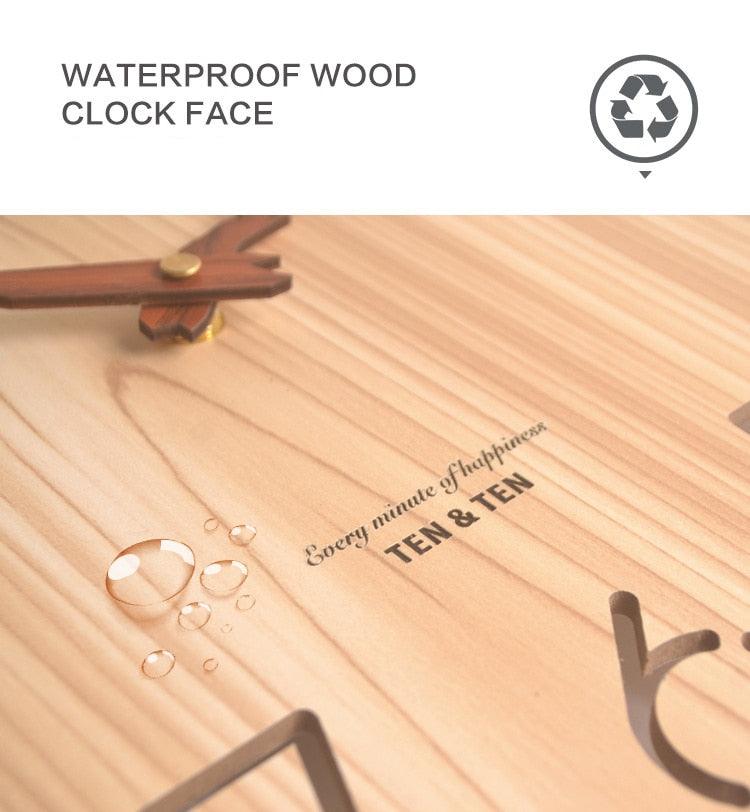 Wooden 3D Wall Clock Modern Design Nordic Room Decoration Kitchen Clock Art Hollow Wall Watch Home Decor Children's Room Decoration Kitchen Clock Art Hollow Wall Watch Home Decor 12 Inch