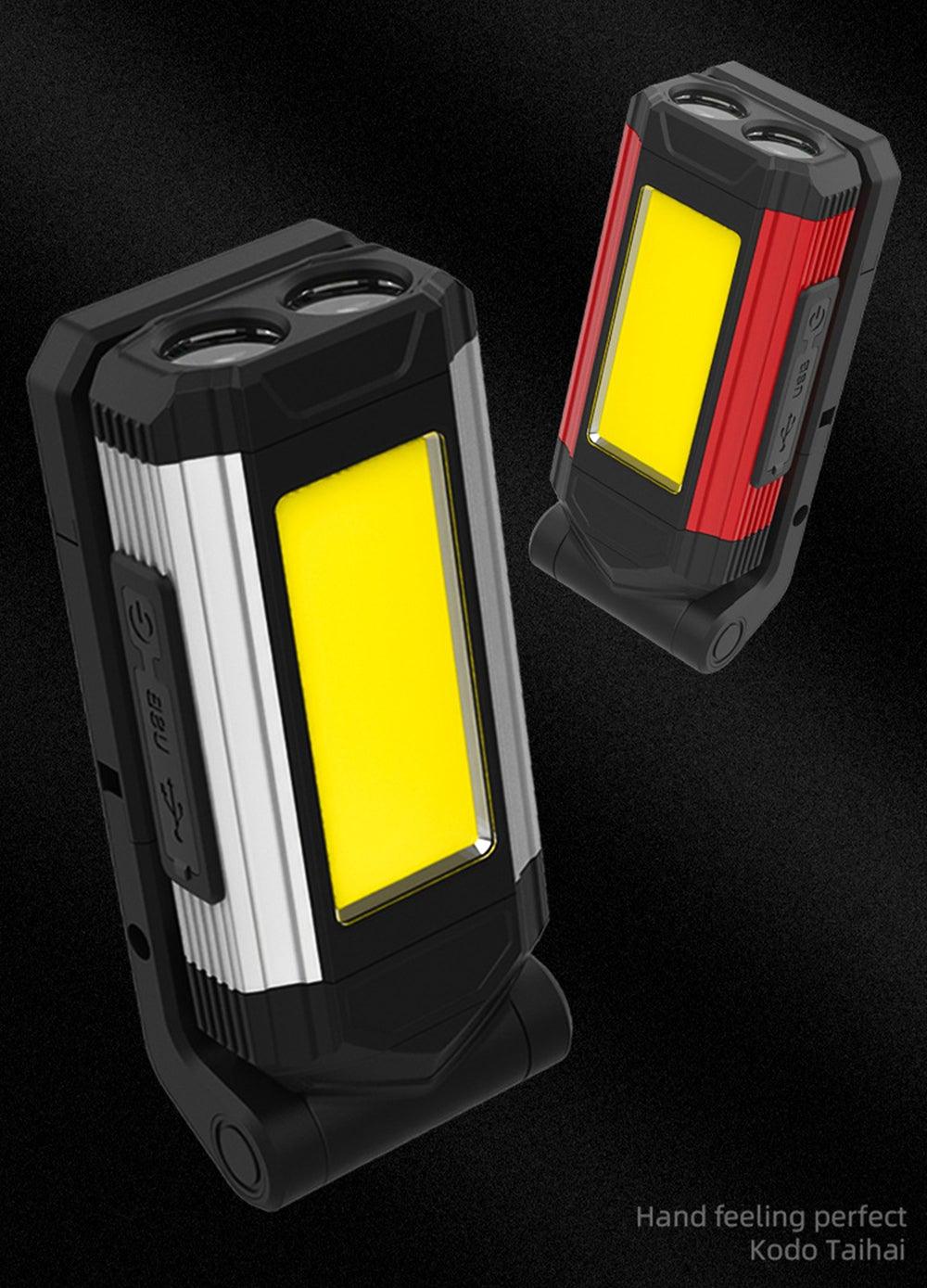 Work Light Rechargeable LED Camping Waterpoof Portable Multifunctional Adjustable USB Light Hanging Hook& Magnetic Base Flashlight For Hurricane Camping Hiking Riding Fishing Jogging Household