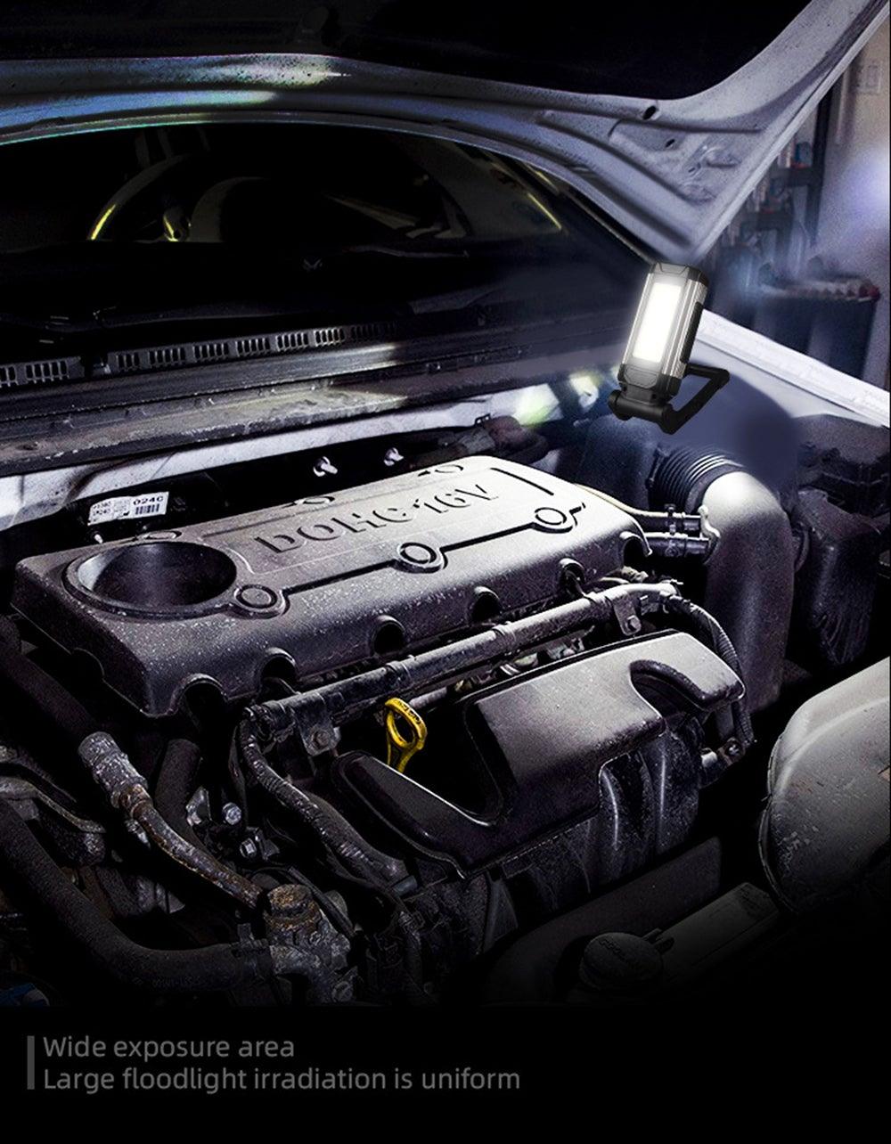 Work Light Rechargeable LED Camping Waterpoof Portable Multifunctional Adjustable USB Light Hanging Hook& Magnetic Base Flashlight For Hurricane Camping Hiking Riding Fishing Jogging Household