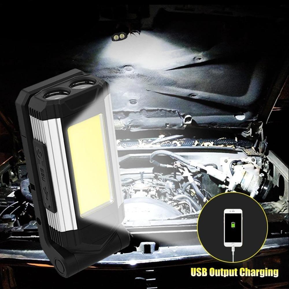 Work Light Rechargeable LED Camping Waterpoof Portable Multifunctional Adjustable USB Light Hanging Hook& Magnetic Base Flashlight For Hurricane Camping Hiking Riding Fishing Jogging Household